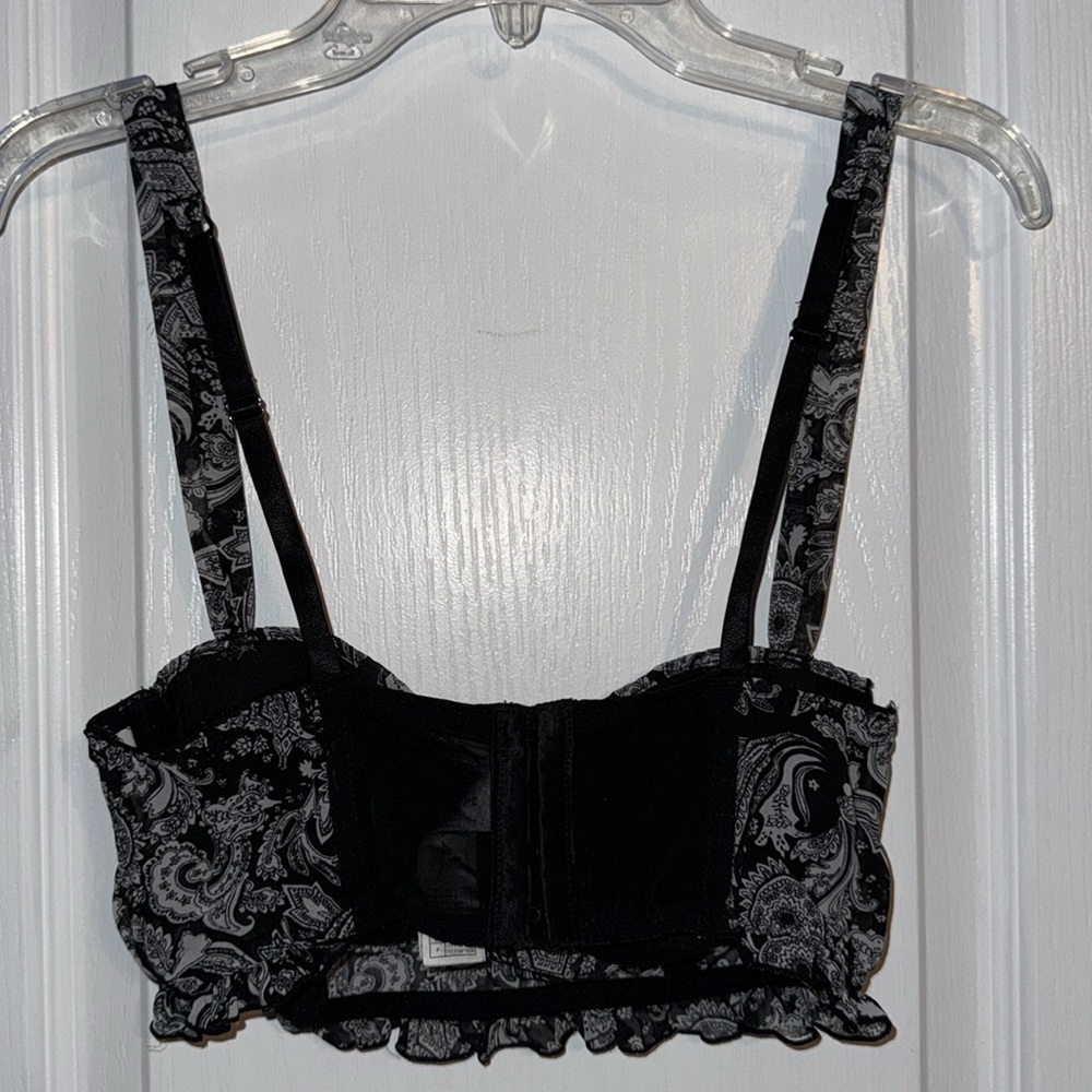 Forever 21 Black & White Bandana Print Bralette Size S - Picture 4 of 11
